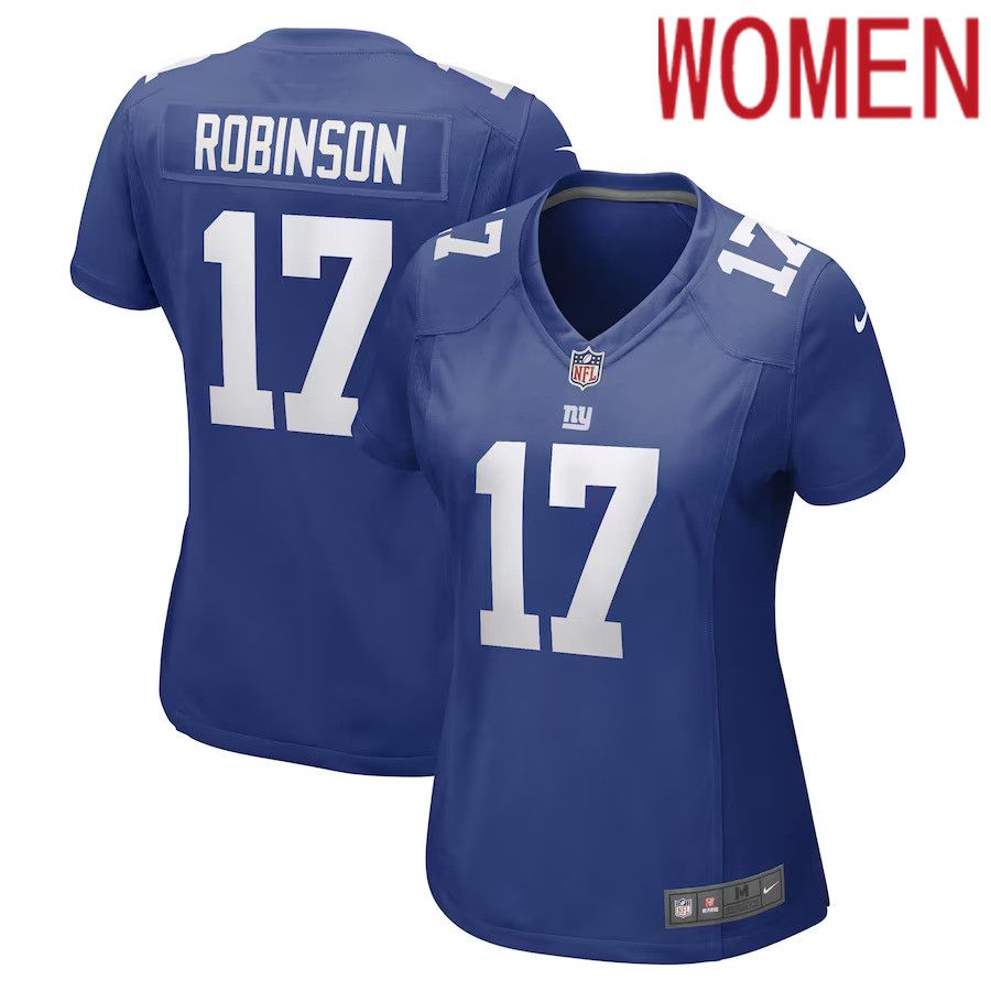 Women New York Giants #17 Wan Dale Robinson Nike Royal Game Player NFL Jersey